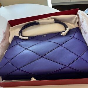 NWT Roger Vivier Purple Quilted Prismarck Large Women's Shopper